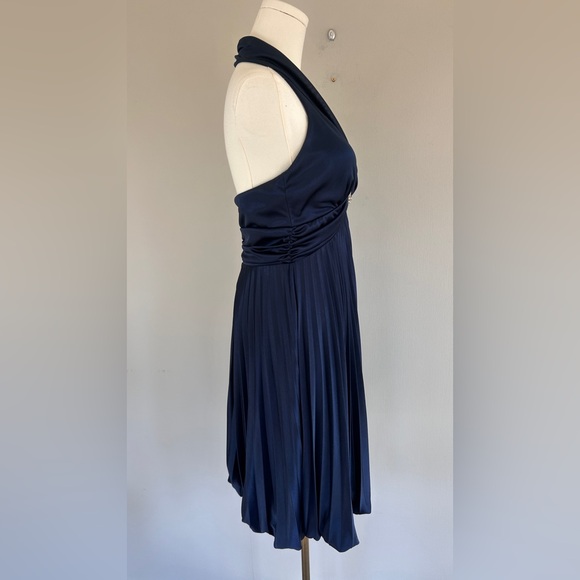 Y2K CACHE Babydoll Halter Bubble Hem Satin Open Back Dress Glam Formal Party | 6 - Picture 6 of 15